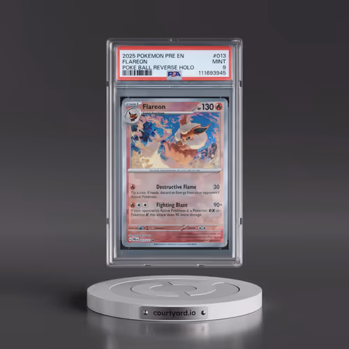 2025 Pokémon Pre EN-Prismatic Evolutions #013 Flareon - Reverse Holo Poke Ball (PSA 9 MINT)