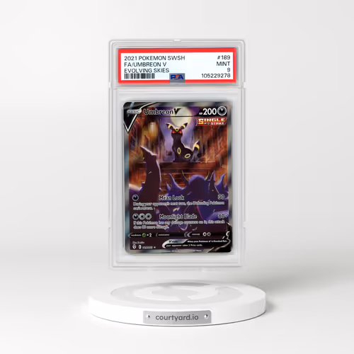 2021 Pokémon Sword & Shield Evolving Skies #189 Umbreon V - Holo Full Art (PSA 9 MINT)
