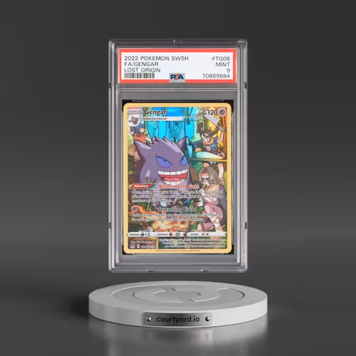 2022 Pokémon Sword & Shield Lost Origin #TG06 Gengar - Full Art (PSA 9 MINT)