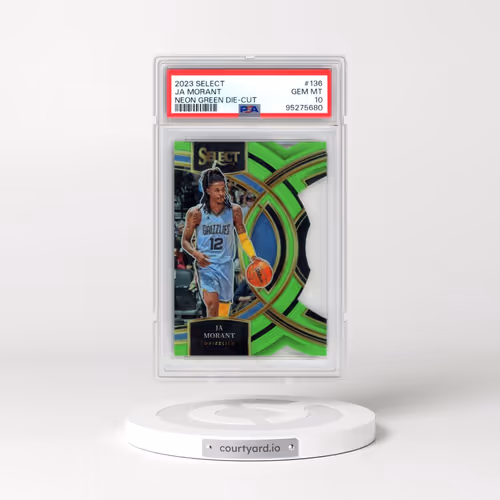 2023 Panini Select #136 Ja Morant - Die-Cut Neon Green Prizm (PSA 10 GEM MINT)