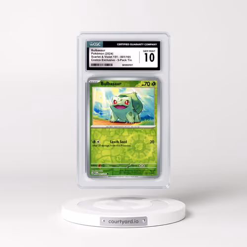 2023 Scarlet & Violet 151 - MEW EN #001/165 Bulbasaur - Costco Exclusive 5-Pack Tin (CGC 10 GEM MINT
