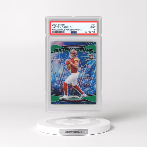 2024 Panini Prizm Fireworks #24 Jayden Daniels - Green Prizm (PSA 9 MINT)