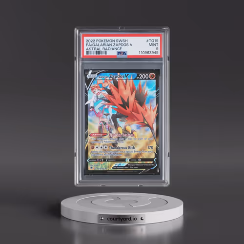 2022 Pokémon Sword & Shield Astral Radiance #TG19 Galarian Zapdos V - Holo Full Art (PSA 9 MINT)