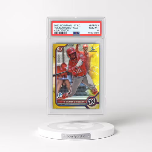2022 Bowman 1st Edition #BPPF83 Roismar Quintana - Yellow Foil (PSA 10 GEM MINT)