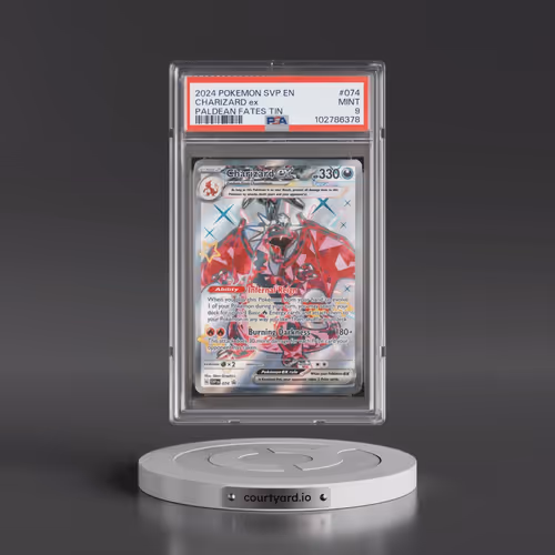 2024 Pokémon Svp EN-SV Black Star Promo #074 Charizard EX - Holo Paldean Fates Tin (PSA 9 MINT)