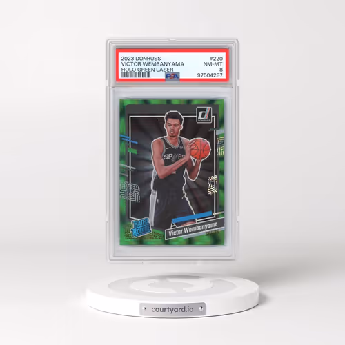 2023 Panini Donruss #220 Victor Wembanyama - Holo Green Laser (PSA 8 NM-MT)