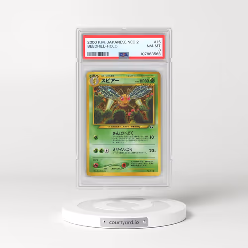 2000 Pokémon Neo 2 #15 Beedrill - Holo (PSA 8 NM-MT)