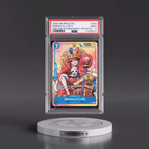 2024 One Piece Promos #043 Monkey D. Luffy - 2nd Anniversary Tournament-Participation (PSA 9 MINT)