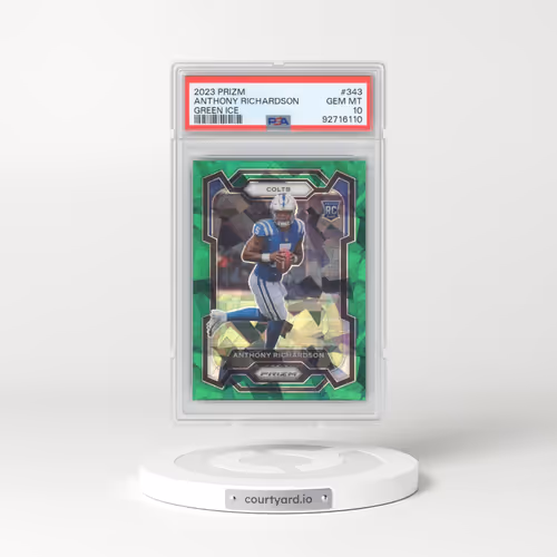 2023 Panini Prizm #343 Anthony Richardson - Green Ice (PSA 10 GEM MINT)