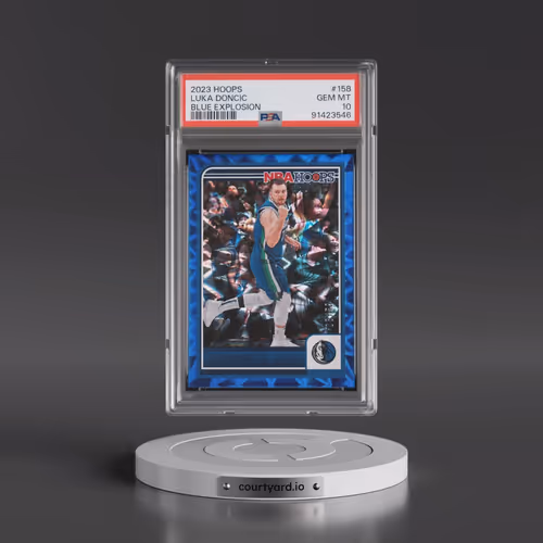 2023 Panini NBA Hoops #158 Luka Doncic - Blue Explosion (PSA 10 GEM MINT)