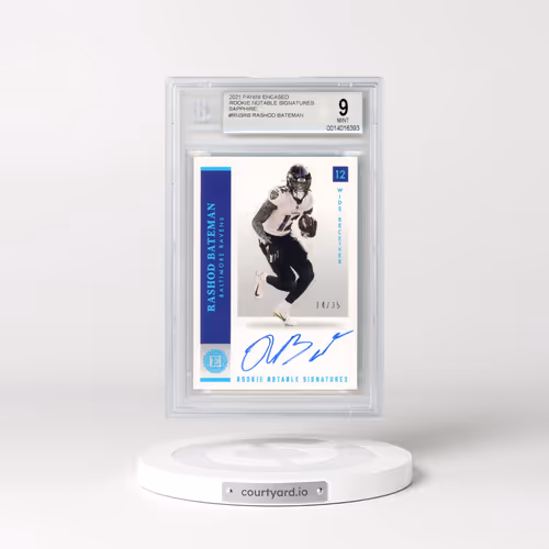 2021 Panini Encased Rookie Notable Signatures Sapphire #RNSRB Rashod Bateman (BGS 9 MINT)