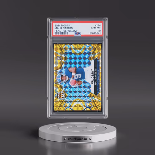 2024 Panini Mosaic #284 Malik Nabers - Reactive Yellow (PSA 10 GEM MINT)