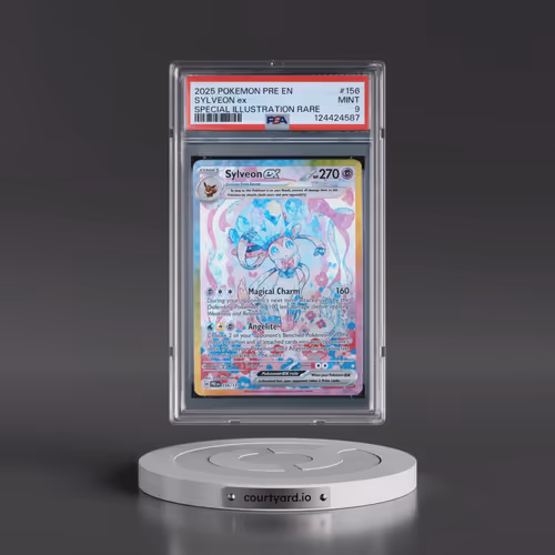 2025 Pokémon Pre EN-Prismatic Evolutions #156 Sylveon EX - Holo Special Illustration Rare (PSA 9 MIN