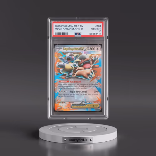 2025 Pokémon Meg EN-Mega Evolution #104 Mega Kangaskhan EX - Holo (PSA 10 GEM MINT)