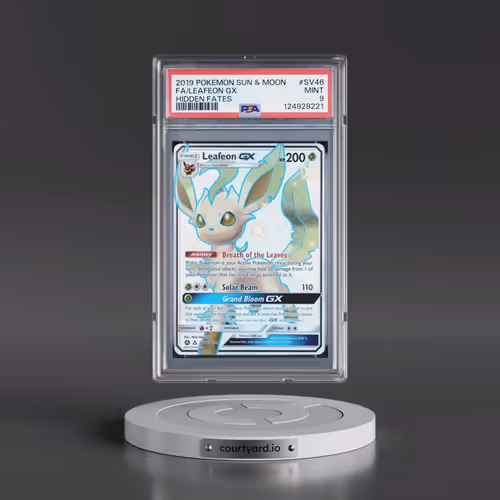 2019 Pokémon Sun & Moon Hidden Fates #SV46 Leafeon GX - Holo Full Art (PSA 9 MINT)
