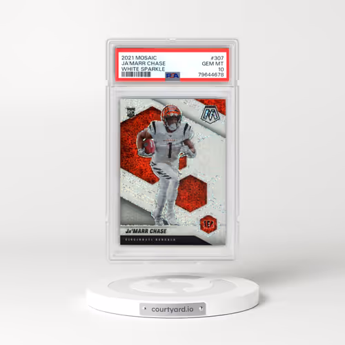 2021 Panini Mosaic #307 JA'Marr Chase - White Sparkle (PSA 10 GEM MINT)