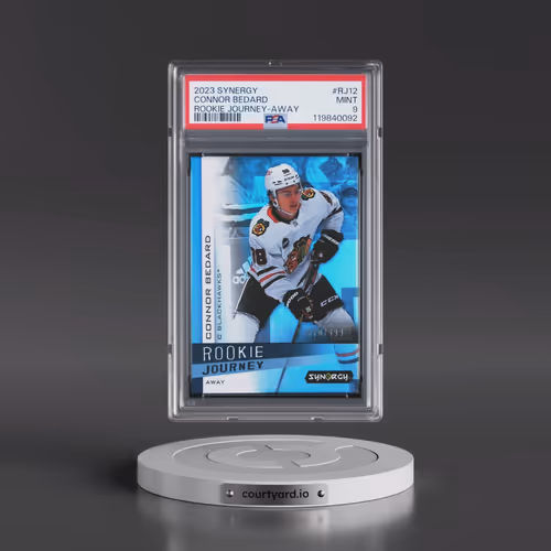 2023 Upper Deck Synergy Rookie Journey #RJ12 Connor Bedard - Away (PSA 9 MINT)