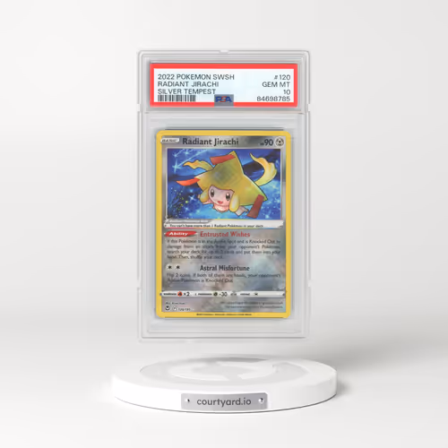 2022 Pokémon Sword & Shield Silver Tempest #120 Radiant Jirachi - Holo (PSA 10 GEM MINT)