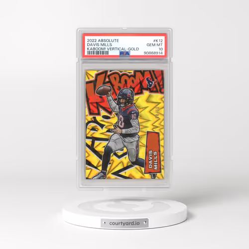 2022 Panini Absolute Kaboom! Vertical #K12 Davis Mills - Gold (PSA 10 GEM MINT)