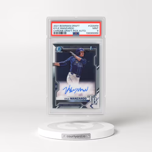 2021 Bowman Draft Chrome Draft Pick Autographs #CDAKM Kyle Manzardo (PSA 9 MINT)