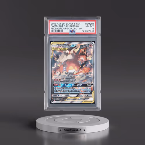 2019 Pokémon SM Black Star Promo #SM201 Reshiram & Charizard GX - Holo Full Art Reshiram & Charizard