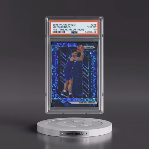 2018 Panini Prizm #278 Miles Bridges - Fast Break Prizm-Blue (PSA 10 GEM MINT)