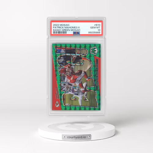 2022 Panini Mosaic Bang! #B10 Patrick Mahomes II - Green Mosaic (PSA 10 GEM MINT)