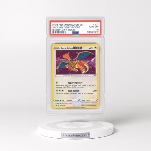 2021 Pokémon Swsh Black Star Promo #177 Special Delivery Bidoof - Holo Bidoof Day (PSA 10 GEM MINT)