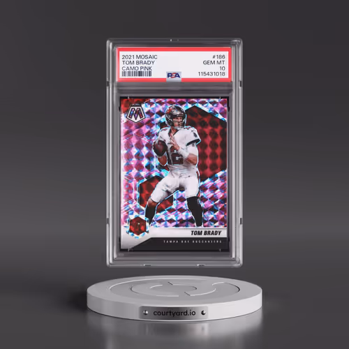 2021 Panini Mosaic #186 Tom Brady - Camo Pink (PSA 10 GEM MINT)
