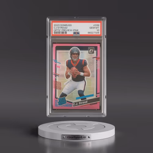 2023 Panini Donruss #339 CJ Stroud - Optic Preview-Pink (PSA 10 GEM MINT)