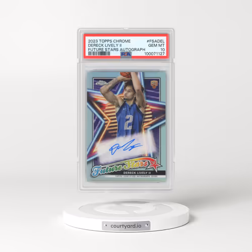 2023 Topps Chrome Future Stars Autographs #FSADEL Dereck Lively II (PSA 10 GEM MINT)