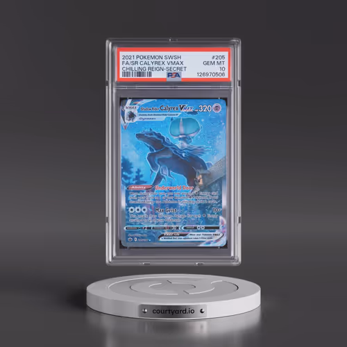 2021 Pokémon Sword & Shield Chilling Reign #205 Shadow Rider Calyrex Vmax - Full Art Secret (PSA 10