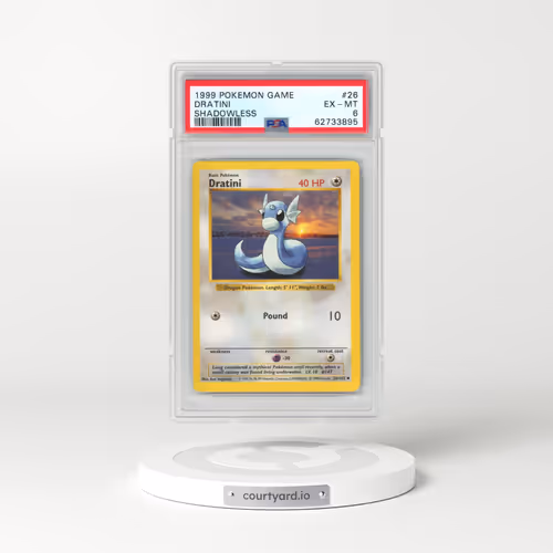 1999 Pokémon Game #26 Dratini - Shadowless (PSA 6 EX-MT)