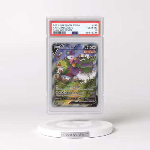 2021 Pokémon Sword & Shield Chilling Reign #185 Tornadus V - Holo Full Art (PSA 10 GEM MINT)