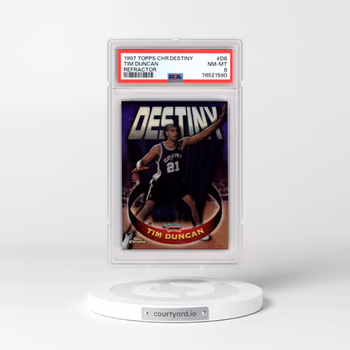 1997 Topps Chrome Destiny #D8 Tim Duncan - Refractor (PSA 8 NM-MT)