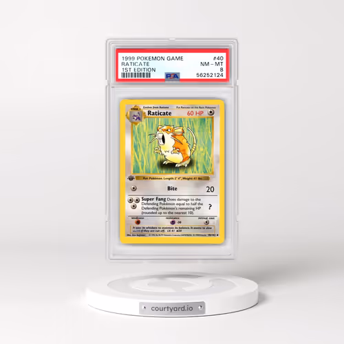 1999 Pokémon Game #40 Raticate - 1st Edition (PSA 8 NM-MT)