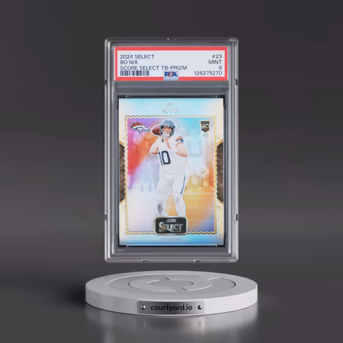 2024 Panini Select Score Select Throwback #23 Bo Nix - Prizm (PSA 9 MINT)