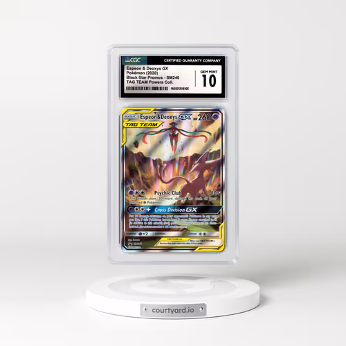 2016 Black Star Promos - Sun & Moon #SM240 Espeon & Deoxys GX - Holo TAG TEAM Powers Collection (CGC 10 GEM MINT)
