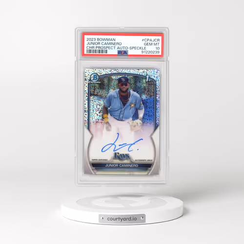 2023 Bowman Chrome Prospect Autographs #CPAJCR Junior Caminero - Speckle Refractor (PSA 10 GEM MINT)