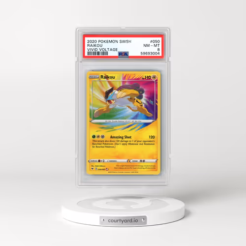 2020 Pokémon Sword & Shield Vivid Voltage #050 Raikou (PSA 8 NM-MT)