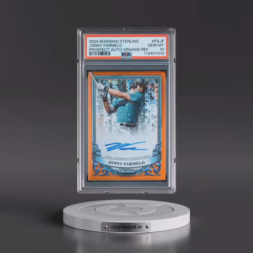 2024 Bowman Sterling Prospect Autographs #PAJF Jonny Farmelo - Orange Refractor (PSA 10 GEM MINT)
