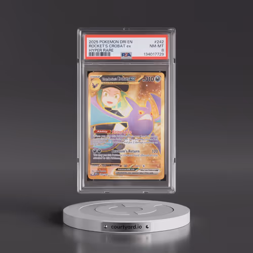 2025 Pokémon Dri EN-Destined Rivals #242 Team Rocket's Crobat EX - Holo Hyper Rare (PSA 8 NM-MT)