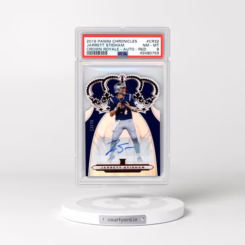 2019 Panini Chronicles Crown Royale #CR32 Jarrett Stidham - Autograph-Red (PSA 8 NM-MT)