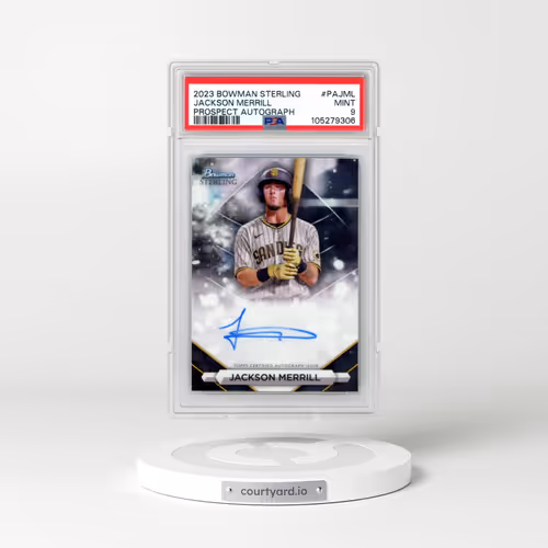 2023 Bowman Sterling Prospect Autographs #PAJML Jackson Merrill (PSA 9 MINT)