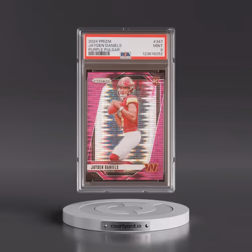 2024 Panini Prizm #347 Jayden Daniels - Purple Pulsar (PSA 9 MINT)