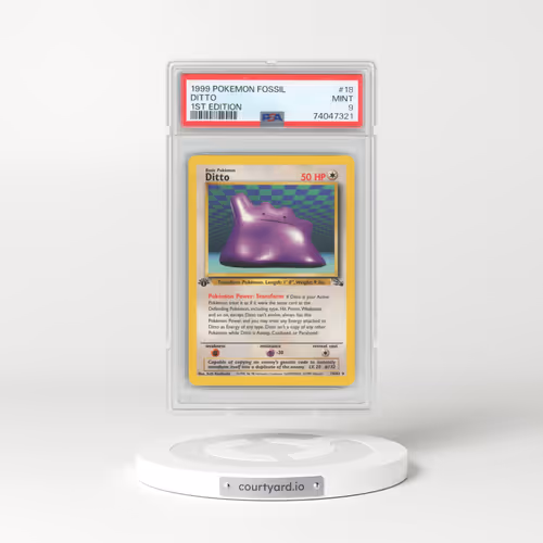 1999 Pokémon Fossil #18 Ditto - 1st Edition (PSA 9 MINT)