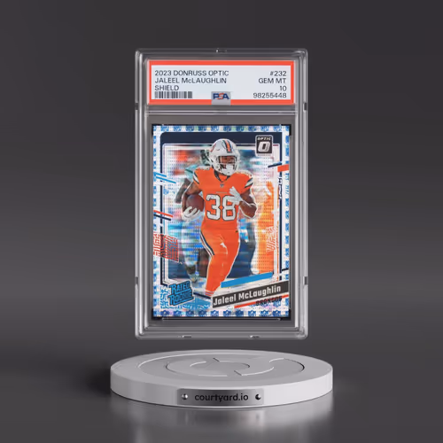 2023 Panini Donruss Optic #232 Jaleel McLaughlin - Shield (PSA 10 GEM MINT)