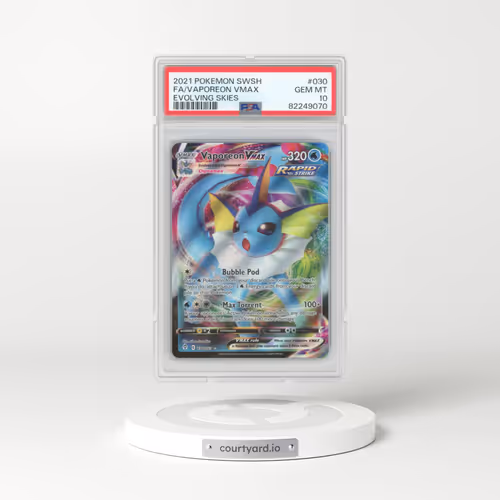 2021 Pokémon Sword & Shield Evolving Skies #030 Vaporeon Vmax - Full Art (PSA 10 GEM MINT)