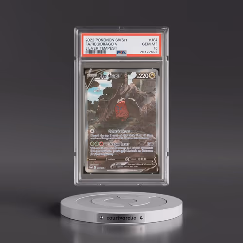 2022 Pokémon Sword & Shield Silver Tempest #184 Regidrago V - Holo Full Art (PSA 10 GEM MINT)
