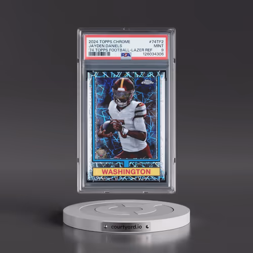 2024 Topps Chrome 1974 Topps Football #74TF2 Jayden Daniels - Lazer Refractor (PSA 9 MINT)